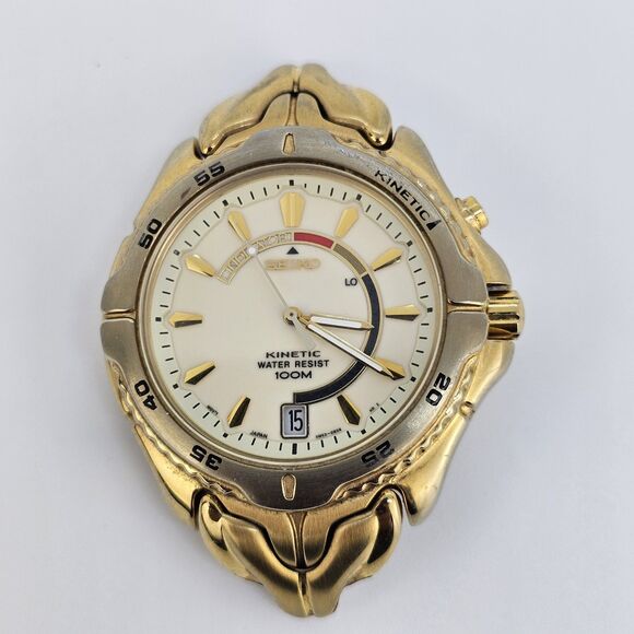 Seiko Kinetic Watch Men 5M62-0B40 FOR PARTS REPAIR NOT WORKING - Picture 1 of 7